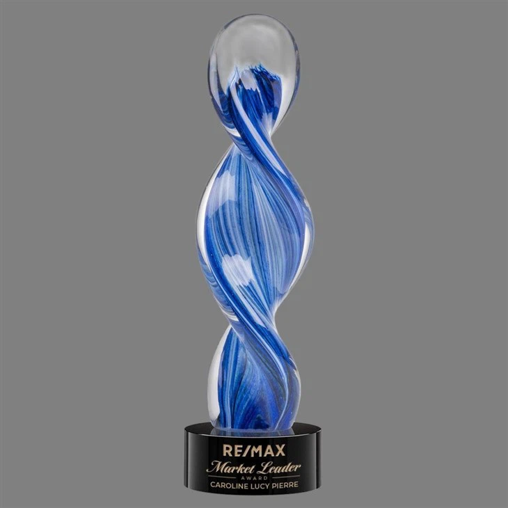 Cerulean Flame Helix Artglass high quality