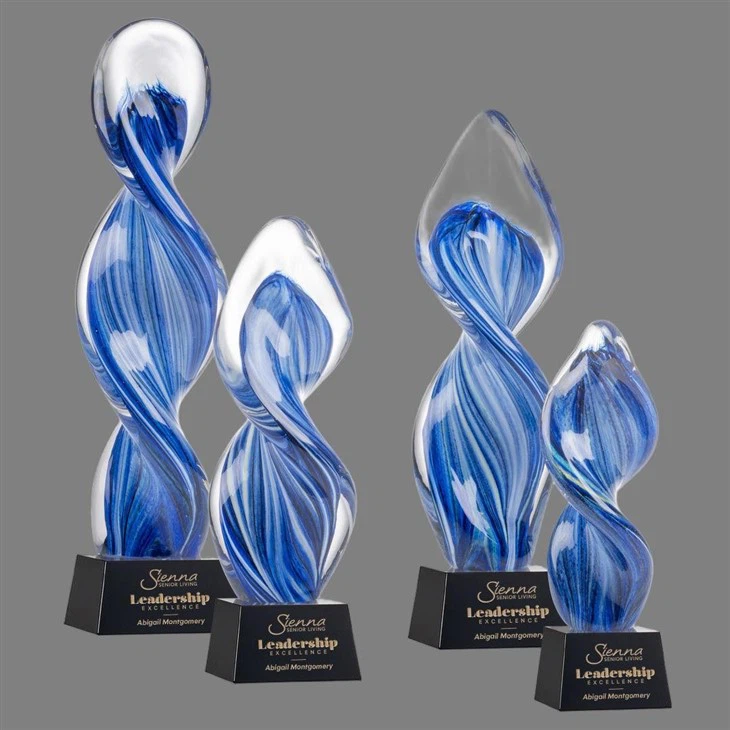 Cerulean Flame Helix Artglass factory