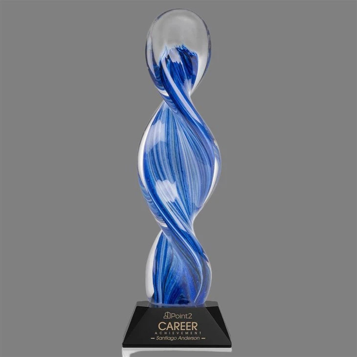 Cerulean Flame Helix Artglass factory