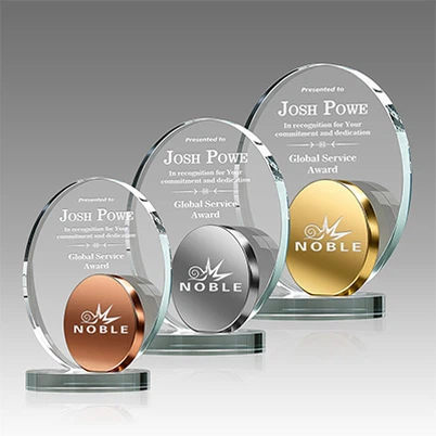 Trofeu Placa Ovalada de Cristall